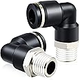 TAILONZ PNEUMATIC Male Elbow 1/4 Inch Tube OD x 1/4 Inch NPT Thread Push to Connect Fittings PL-1/4-N2 (Pack of 10)