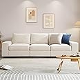 COOSLEEP 3 Seater Sofa Couch with Storage Layer, Removable and Washable Cushion Cover, Modern Sofa-100 Sofa with Solid Frame up to 1200Lbs, Couches for Living Room, Beige Chenille