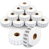 Aegis Adhesives - 1" X 1/2" Direct Thermal Labels (12 Rolls, 2400 Labels/Roll) for Small Price Tags, Return Address, File Folders - Compatible with Zebra Desktop Printers, NOT Rollo Compatible