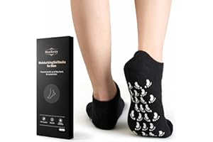 MoyRetty Moisturizing Silicone Socks for Men - Large Size, Ultimate Aloe-Infused Gel for Home Use - Say Goodbye to Dry Cracked Feet Black