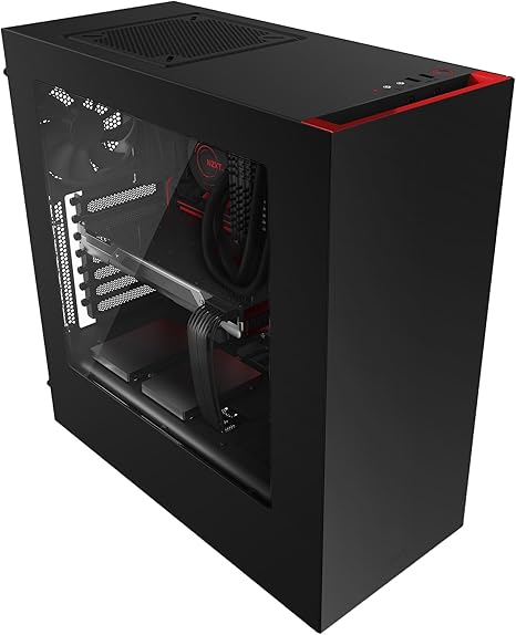 NZXT S340- Caja de Ordenador de Sobremesa (USB, 3.5 mm), rojo: Amazon.es: Informática