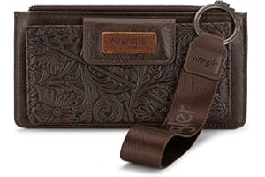 MONTANA WEST X Wrangler Wristlet Wallets for Women Western Clutch Wallet Card Cases & Money Organizers Bifold Wallet with Zipper Pocket