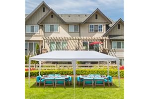 YYANDC 10x20 FT Party Tent, Outdoor Wedding Tents for Parties, Canopy Event Tent Without Removable Sidewalls, Waterproof Gazebo Shelter for Birthday Parties, Weddings, BBQs & Events (10X20FT-0Sides White)