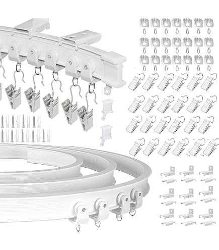 Riel De Cortina Deslizante Autoadhesivo Para Baño - Sin Taladrar, Montaje En Techo O Pared, Longitud 2.40m