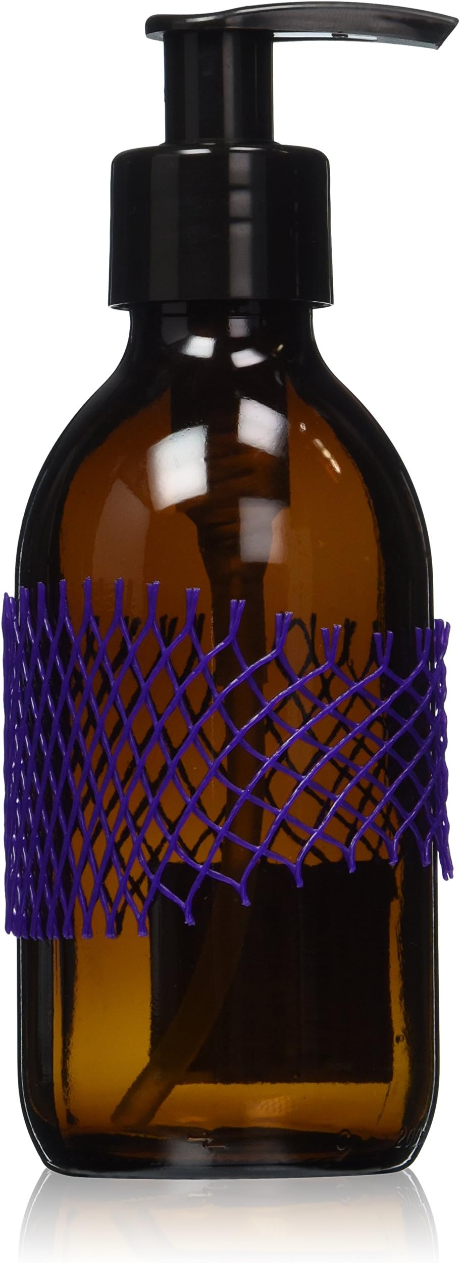 Sanctum Aromatherapy - Amber Glass Bottle with Black Lotion Pump & Cap - 200 ml.