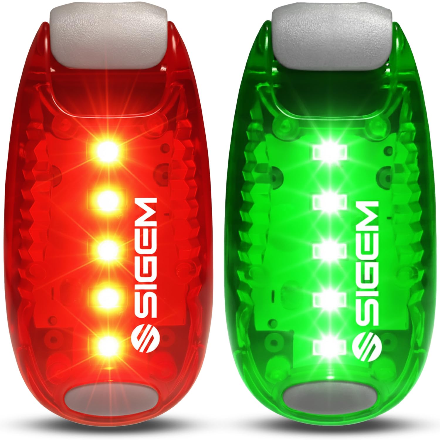 SIGEM LED Safety Lights (2 Pack) + Extra Bonus Items, Clip on Flashing Strobe Light, High Visibility for Running Jogging Walking Cycling for Kids Dogs Bicycle Helmet Bike Tail light