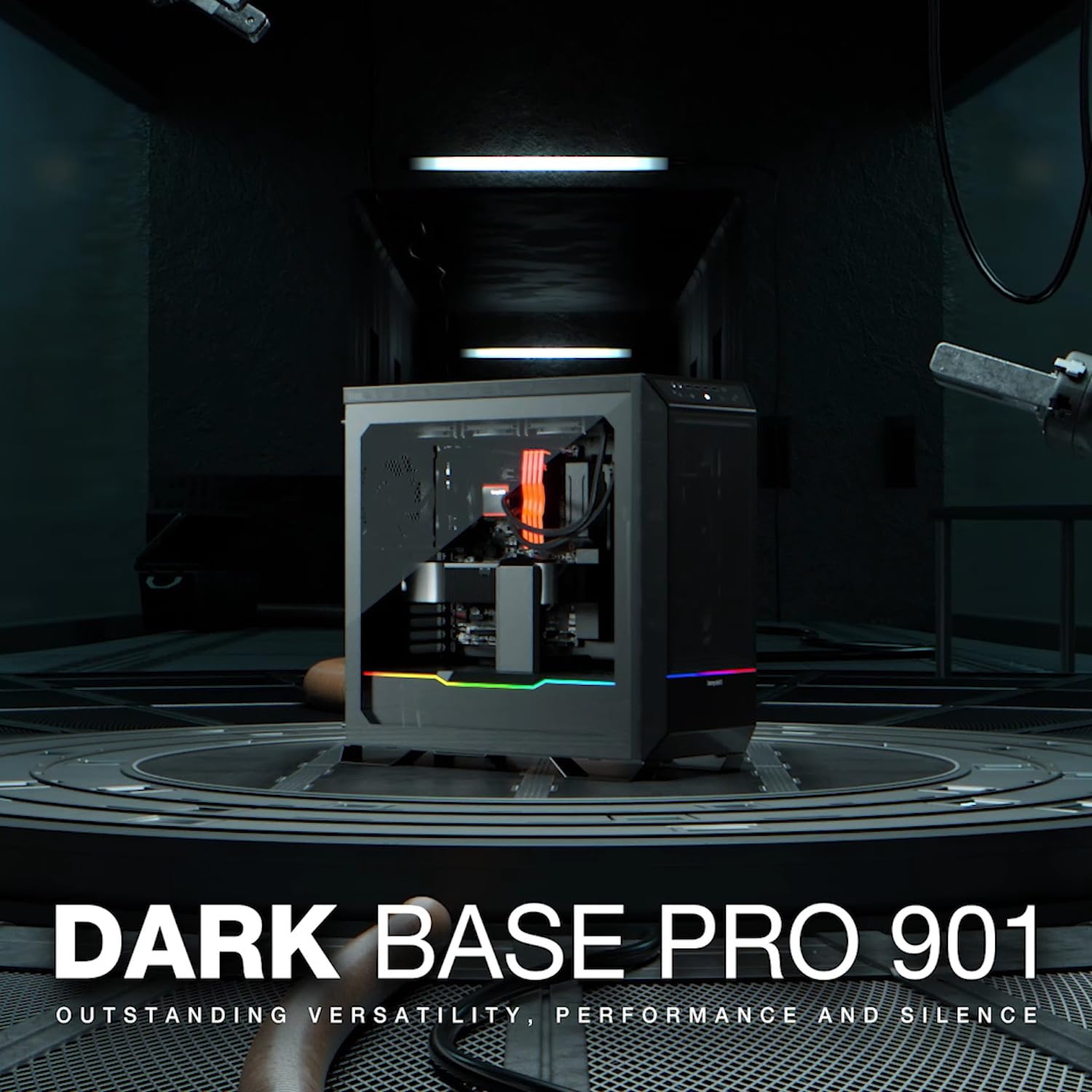 be quiet! Dark Base Pro 901 Black PC-Gehäuse, maximaler Airflow, 3X Silent Wings 4 PWM Lüfter nahezu unhörbarer Betrieb Touch-sensitives I/O-Panel, invertiertes Layout möglich, ARGB-Beleuchtung 8