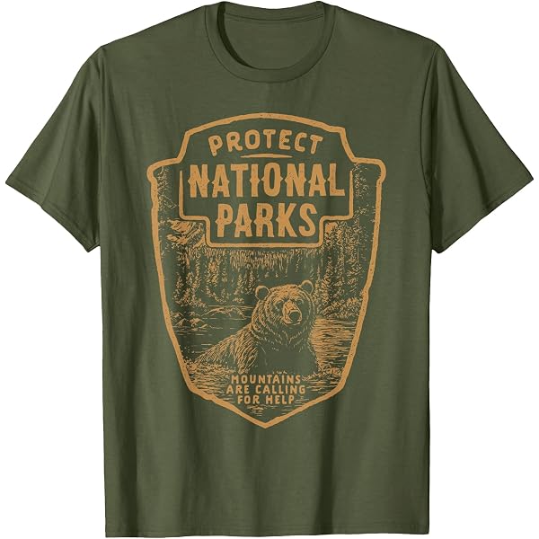 Parchi Nazionali - Logo - Classici Americani - Blu Heather T-Shirt