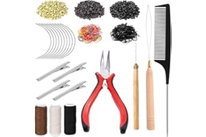 Sew in Hair Extensions Kit, Weft Extensions Tool Kit, Sew in Weft Hair Extensions Tool Kit, Hand Tied Extension Kit with Hair