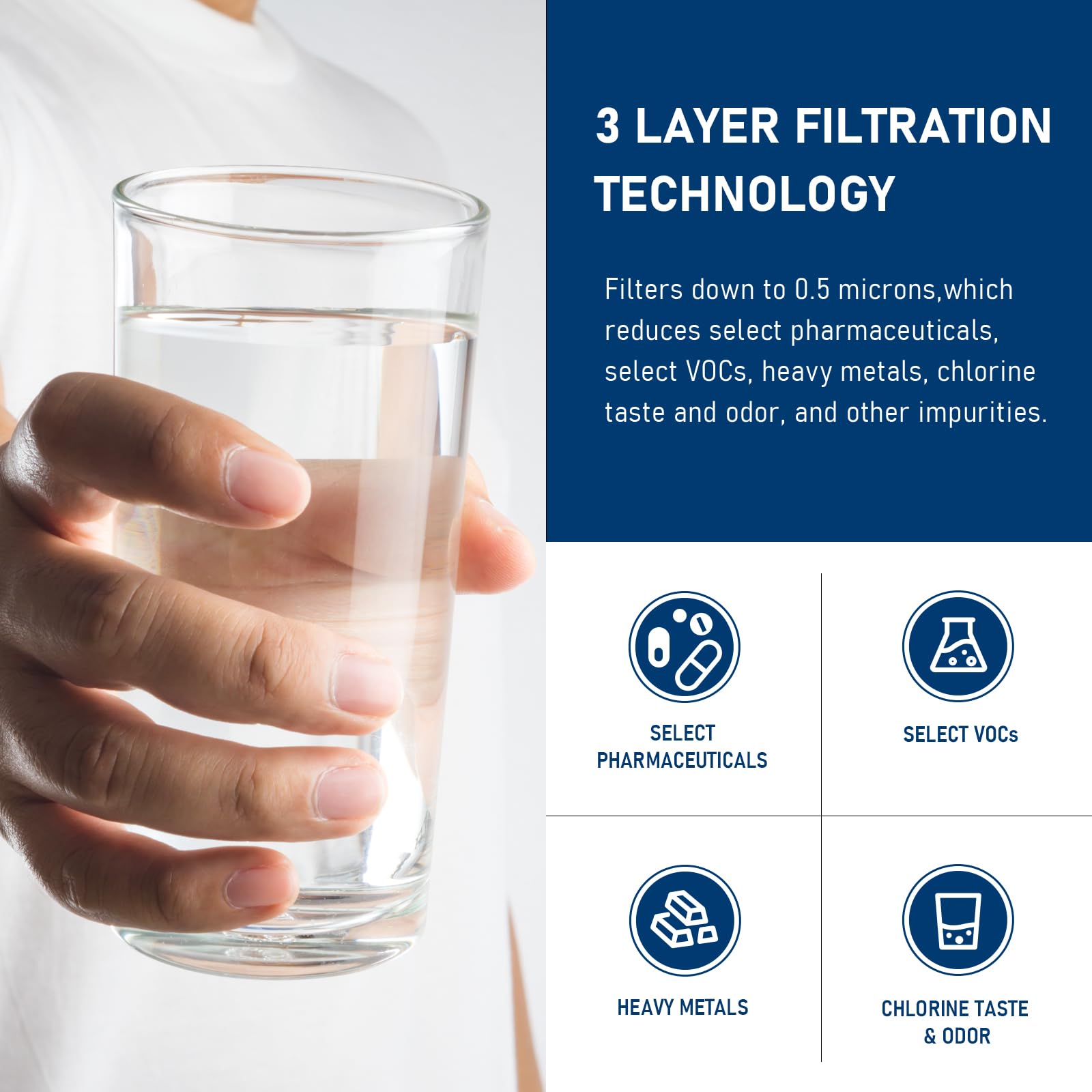 W10295370A Water Filter Replacement, Compatible With EDR1RXD1, Filter 1, WHR1RXD1, W10295370, KAD1RXD1, P8RFWB2L, P8WB2L, P4RFWB, P5WB2L (White, 3 Pack)
