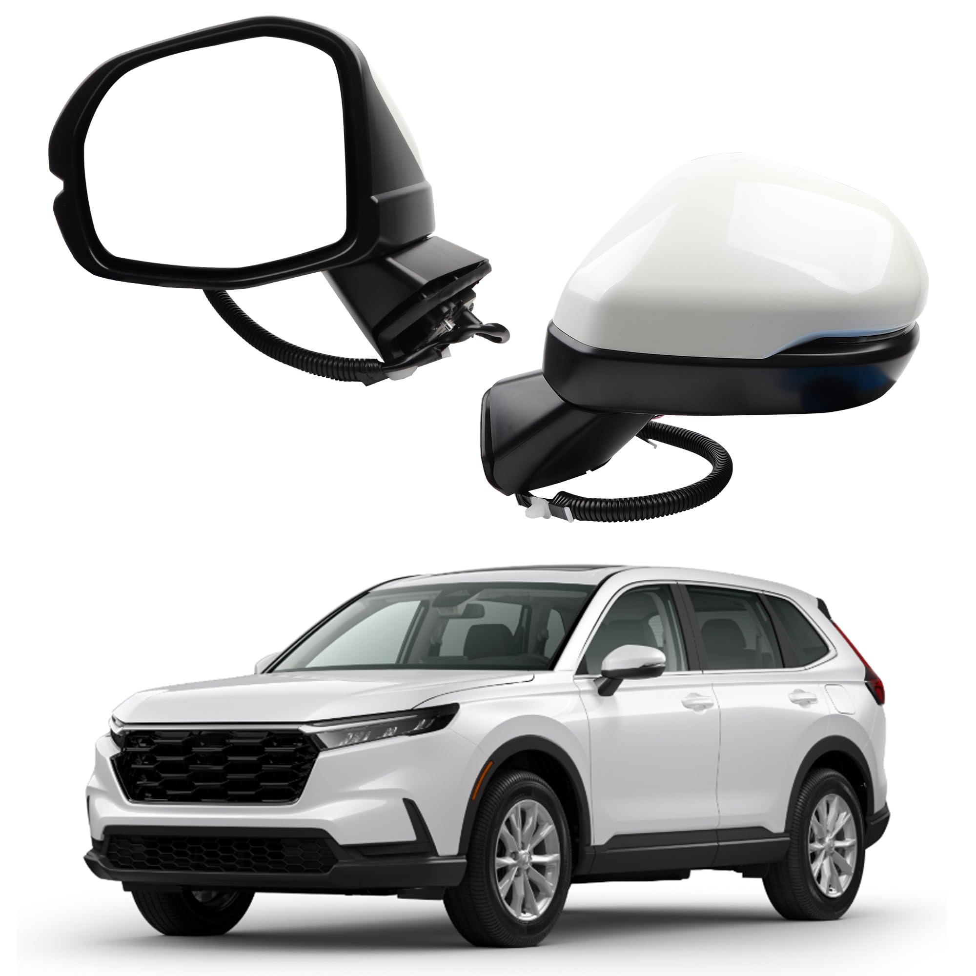 Photo 1 of Wahparts Left Driver Side Mirror Compatible With 2023 2024 2025 Honda CR-V 6Pins With Manual Folding Power Glass, Heated and Turn Signal Replace 76258-3A0-A01
