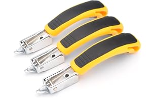 GEARLINTON Staple Remover Heavy Duty Staple Puller, Upholstery Tool Industrial Staple Remover for Furniture, Floor, Carpet, Carton (3 Pack, Yellow)