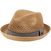 EPOCH HATS Mens Summer Fedora Cuban Style Short Brim Hat