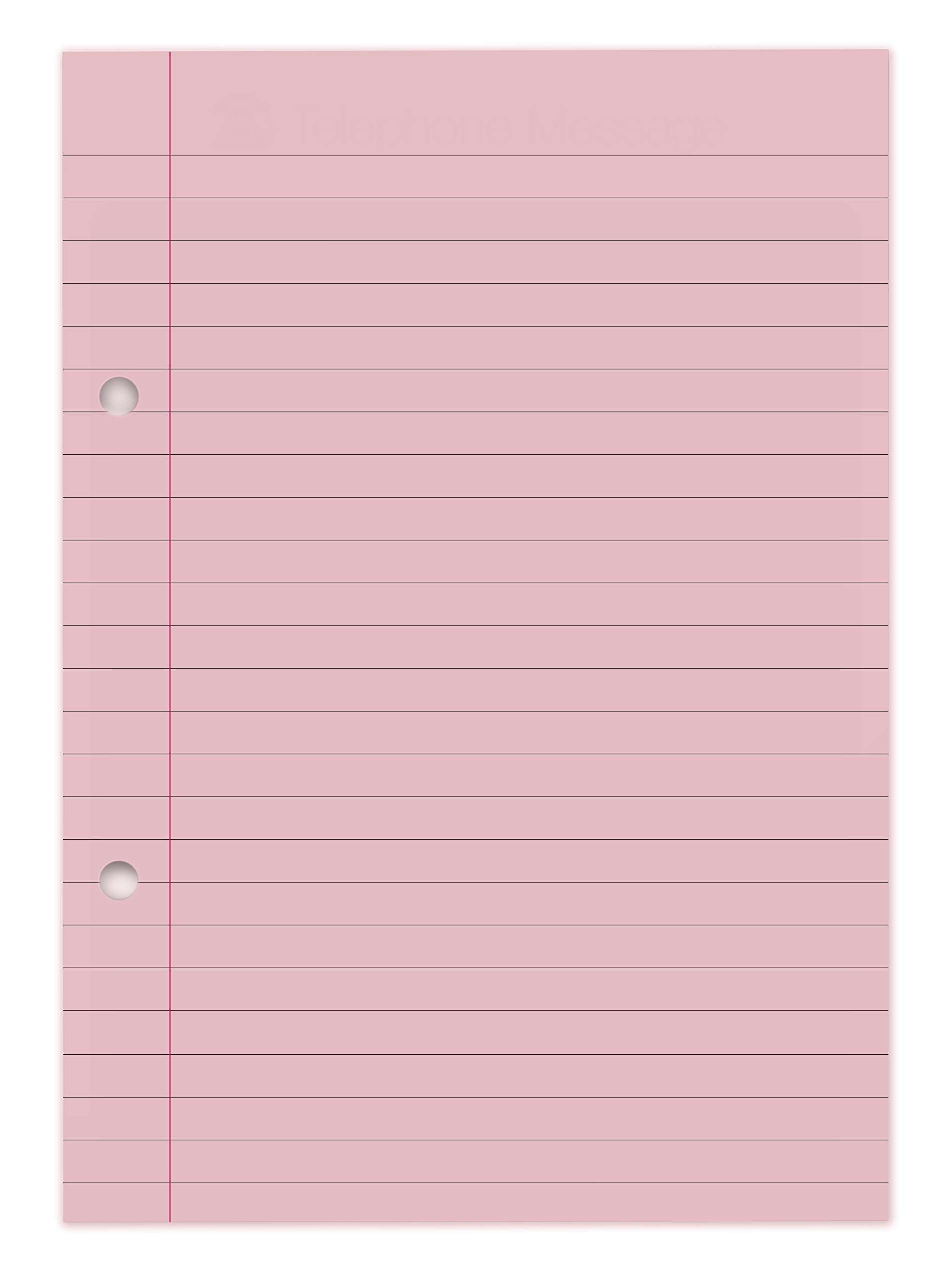 A5 Refill pad, 60 Sheets, 80gsm, Pink, Pack of 10 with Zero Plastic Packaging