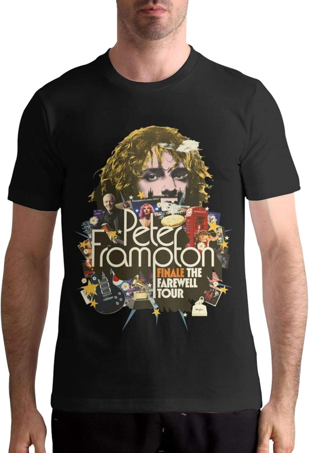 Amazon.com: DAVDSEVIN Mens Peter Frampton T-Shirts Fun Tee Fashion Short Sleeve Casual Top 