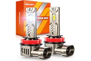 SEALIGHT H11/H9/H8 LED Bulbs 2025 1:1 Real Design, 1000% Super Bright L2S H11 Bulbs, 6500K Cool White, 20 Year+ Extended Lifespan, 1:1 Halogen Size Wireless, 3 Min Plug and Play, Pack of 2