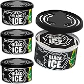 LITTLE TREES Car Air Freshener | Fiber Can Provides Long Lasting Scent for Auto or Home | Recycled Fiber | Black Ice, 4 Air Fresheners