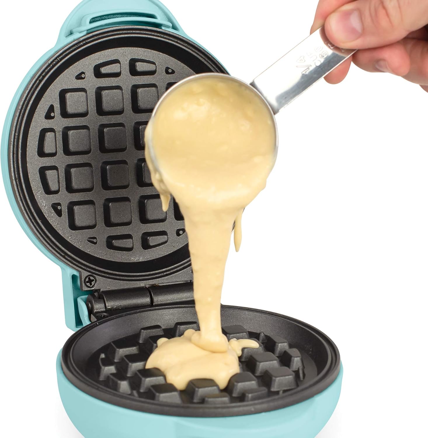 Nostalgia MWF5AQ MyMini Personal Electric Waffle Maker, Hash browns, French Toast Grilled Cheese, Quesadilla, Brownies, Cookies, Aqua: Kitchen & Dining