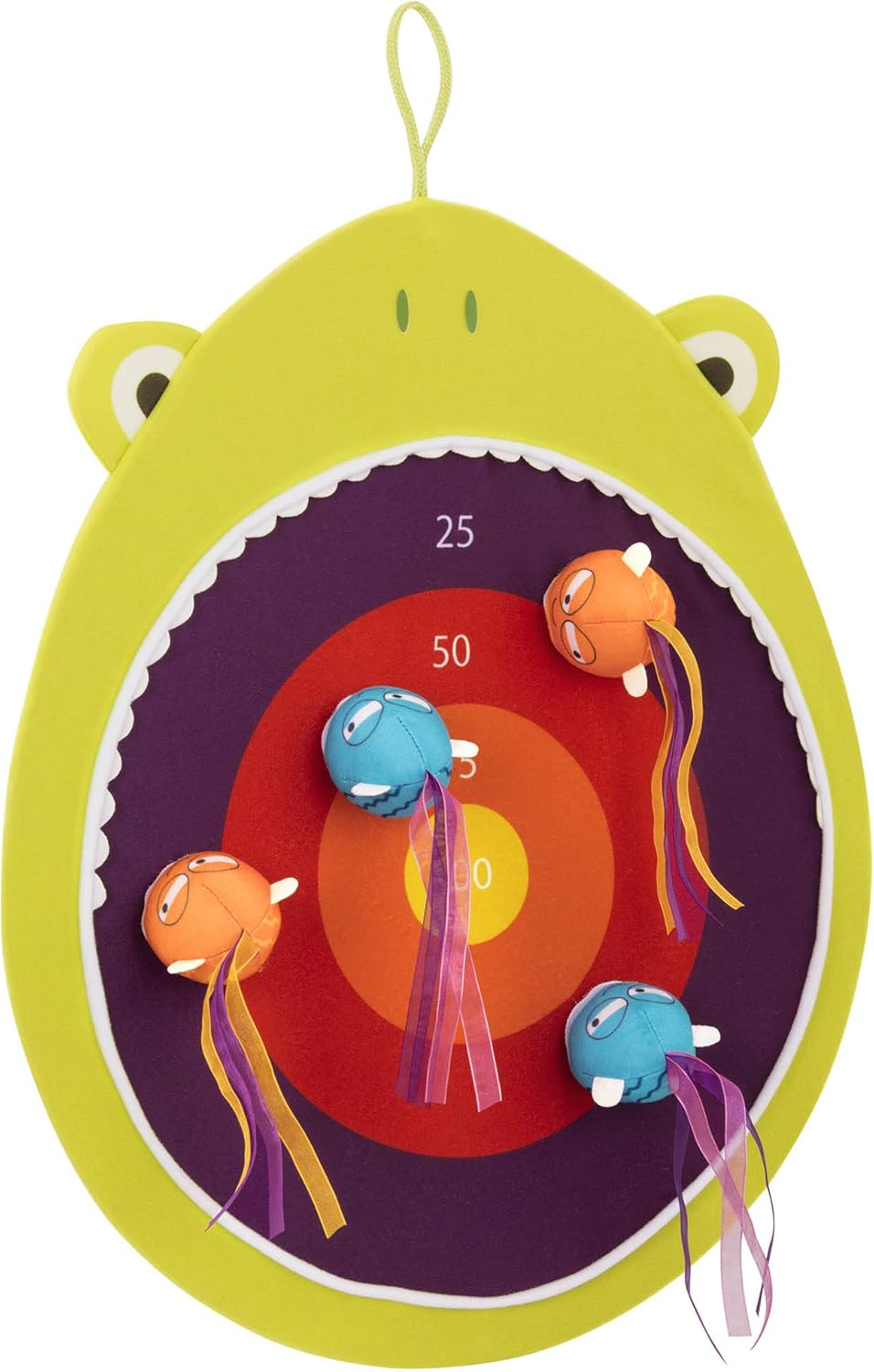B. toys - Hungry Toss Frog Toys - Sports & Outdoor/Indoor Kids Dart Board - 1 Fabric Board & 4 Soft Darts for Kids 3+ Years - Image 4
