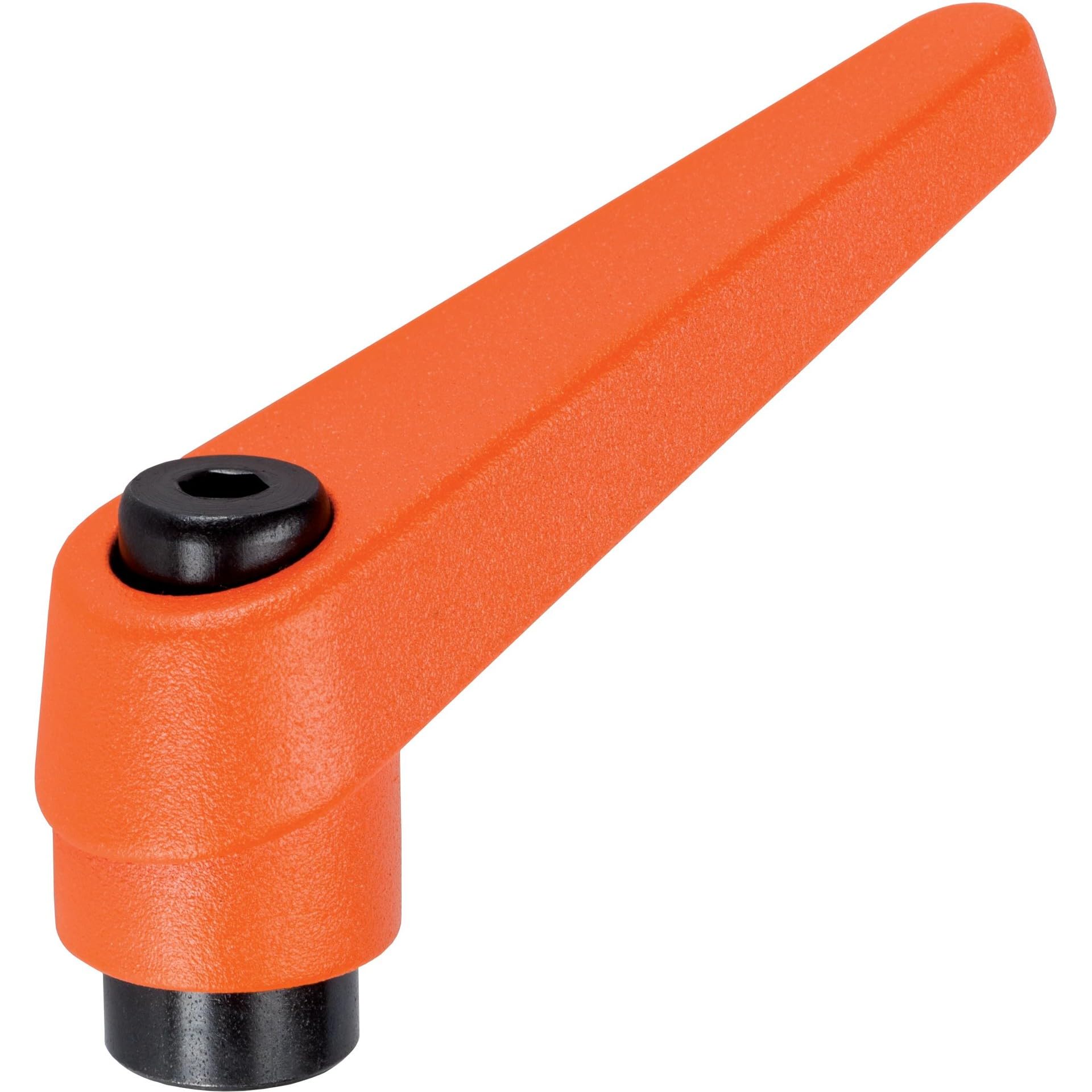 HALDER 24400.0121 Adjustable Clamping levers, Orange, d1=14 mm / d2=M6