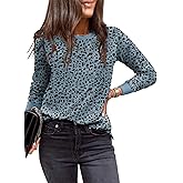 EVALESS Womens Crewneck Long Sleeve Tops Casual Polka Dots Tops Summer Spring 2026 Tshirts Shirts