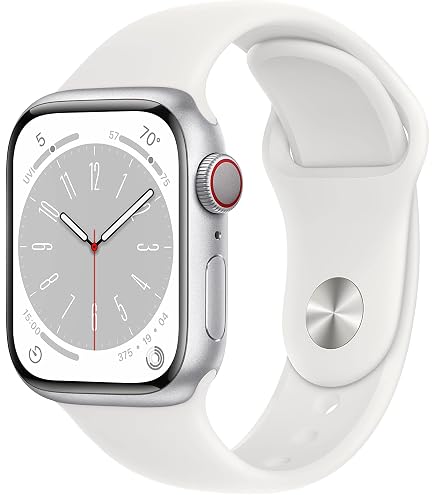 Apple Watch８ 美品 98％ Amazon.com: Apple Watch Series 8 [GPS,45 公釐] - 銀色鋁製錶殼,附