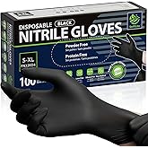 SWIFTLITE Disposable Nitrile Gloves Black, Food Safe Rubber Gloves Latex-Free Powder-Free for Cooking Food Prep Kitchen Clean
