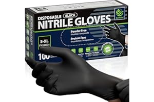 SWIFTLITE Disposable Nitrile Gloves Black, Food Safe Rubber Gloves Latex-Free Powder-Free for Cooking Food Prep Kitchen Clean