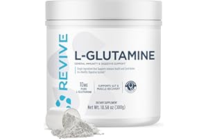 Revive MD Gut L-Glutamine Powder – Muscle Recovery & Immune Support Supplement for Adults – Promotes Digestive Health, Reduces Muscle Soreness & Supports Immunity – Vegan (30 Servings)