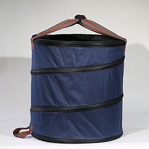 Mokylor 23 Gallon Garden Waste Bag, Camping Trash Garbage Can, Reusable Gardening Lawn and Leaf Container for The Trash Waste Laundry Compost Refuse, Dark Blue