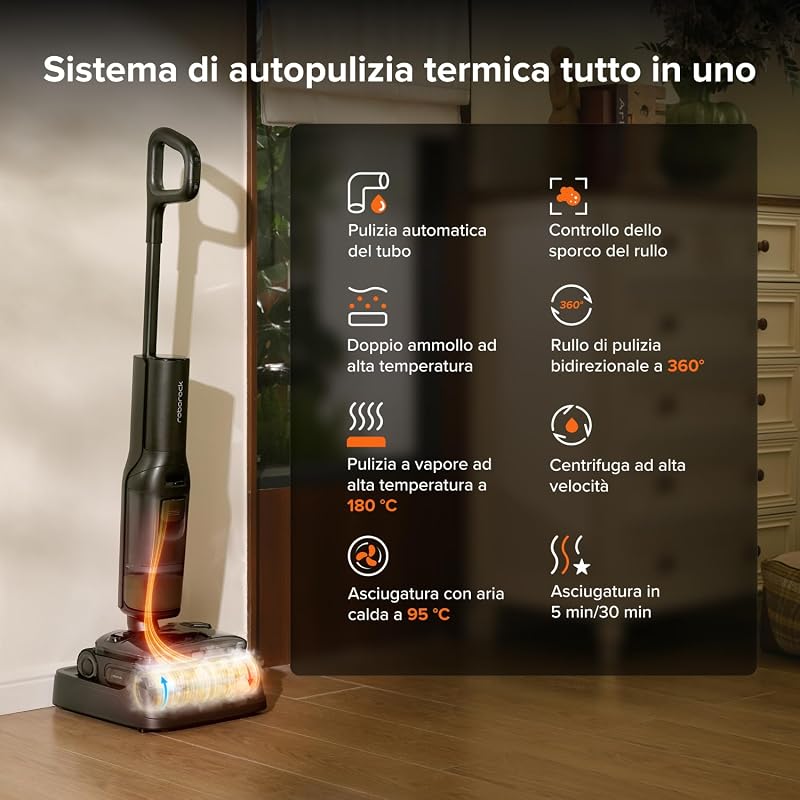 F25 Steam Set Aspirapolvere Lavapavimenti a Vapore Senza Fili