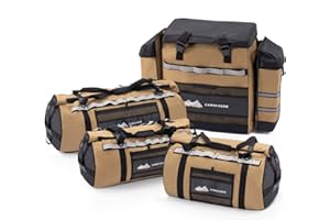 SAN HIMA 4PCS Adventure/Offroad Bags Set- 3 Waterproof Duffel Bags (50L/70L/110L) and 1 Spare Tire Trash Bag, Heavy Duty Luggage Bags for Traveling, Hunting, Camping, Storm-proof