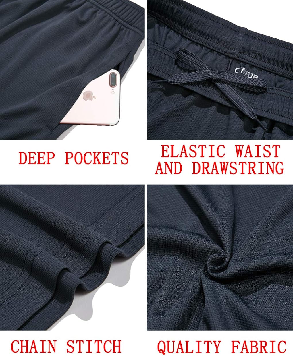 CENFOR Men's Running Shorts with Pockets - Gym Workout Shorts, Quick Dry Athletic Shorts: Clothing