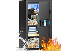 RXUJYC 7.0 Cub Large Home Safe Fireproof Waterproof, Digital Safe Box with Combination Lock, Spare Key and Removable Shelf, Anti-theft Fire Safes for Home Ammo Medicine Jewelry