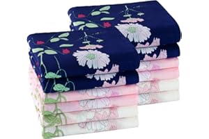 PACGOTH Handkerchiefs for Women 100% Cotton, Floral Ladies Handkerchiefs, Dainty Women’s Handkerchiefs Weddings Hanky 6/12PCS