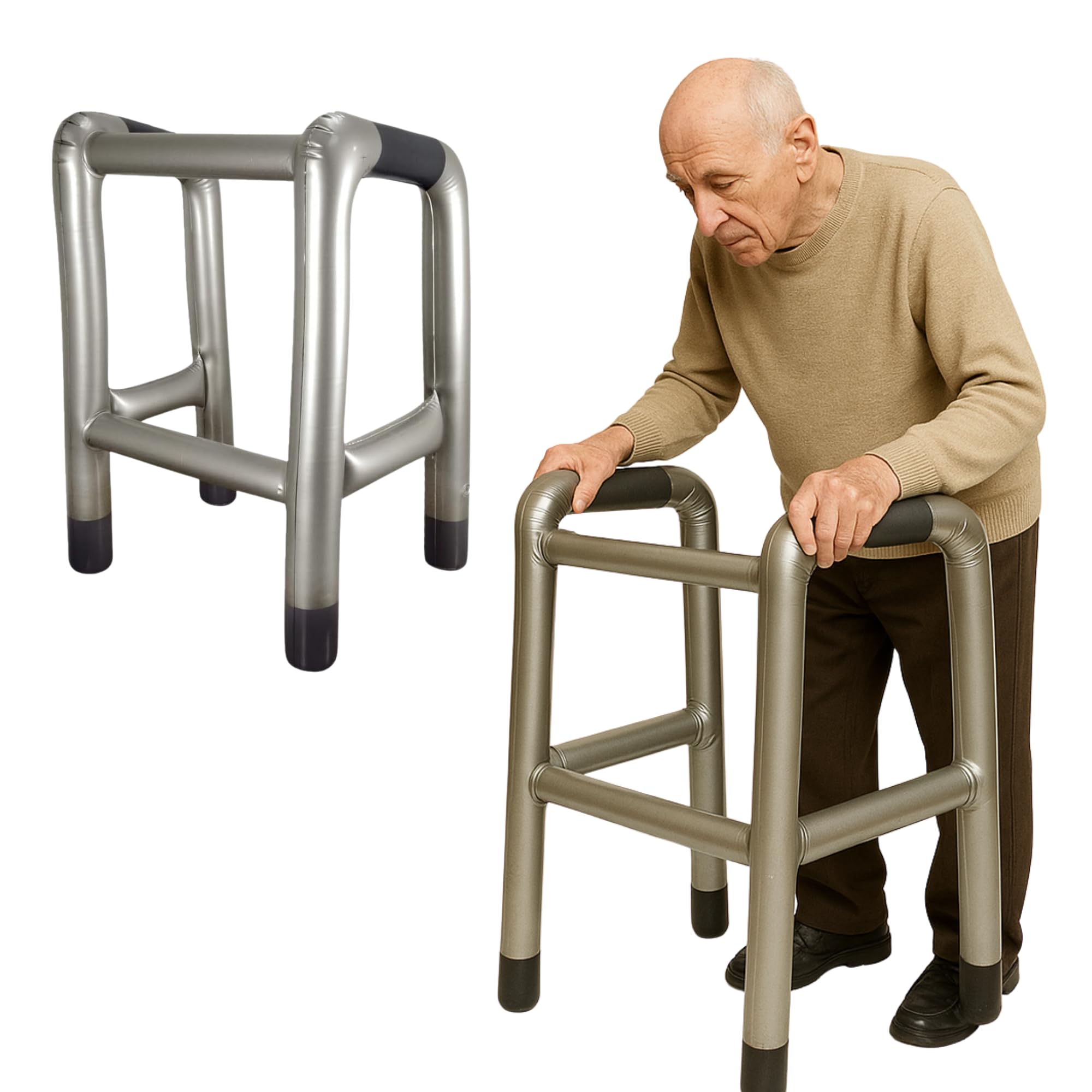 FNA Fashions® - Inflatable Walking Blow Up Zimmer Frame Joke Dress Up Gift Present Fancy Dress Party Wear Accessory