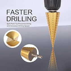 COMOWARE 3PCS HSS Step Bits Set High Speed Steel