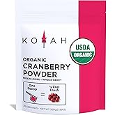 KOYAH - Organic Cranberry Powder: 30 Servings (1 Scoop = 1/4 Cup Fresh) Freeze-Dried, Whole-Berry Powder, 100% Pure - No Additives