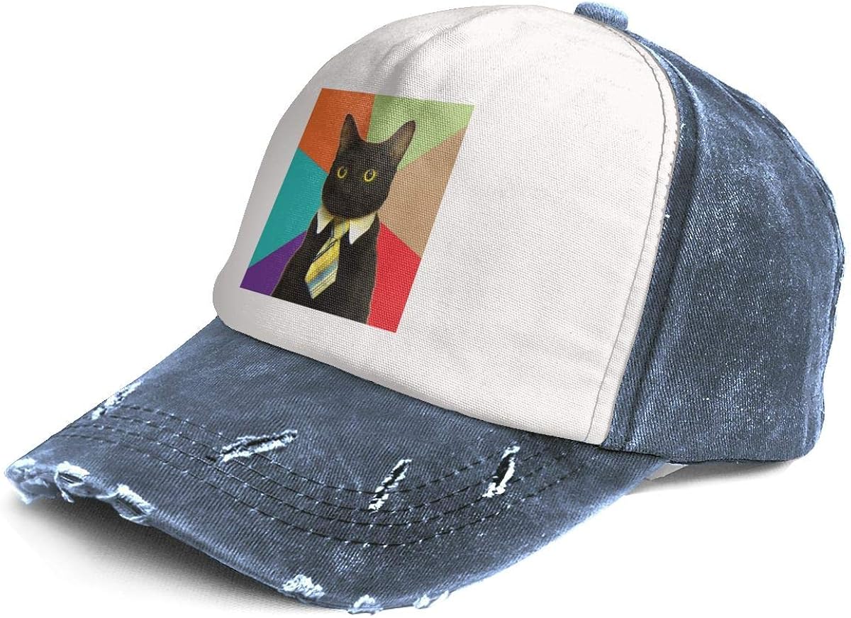 Funny Black Cat Unisex Adjustable Baseball Cap Vintage