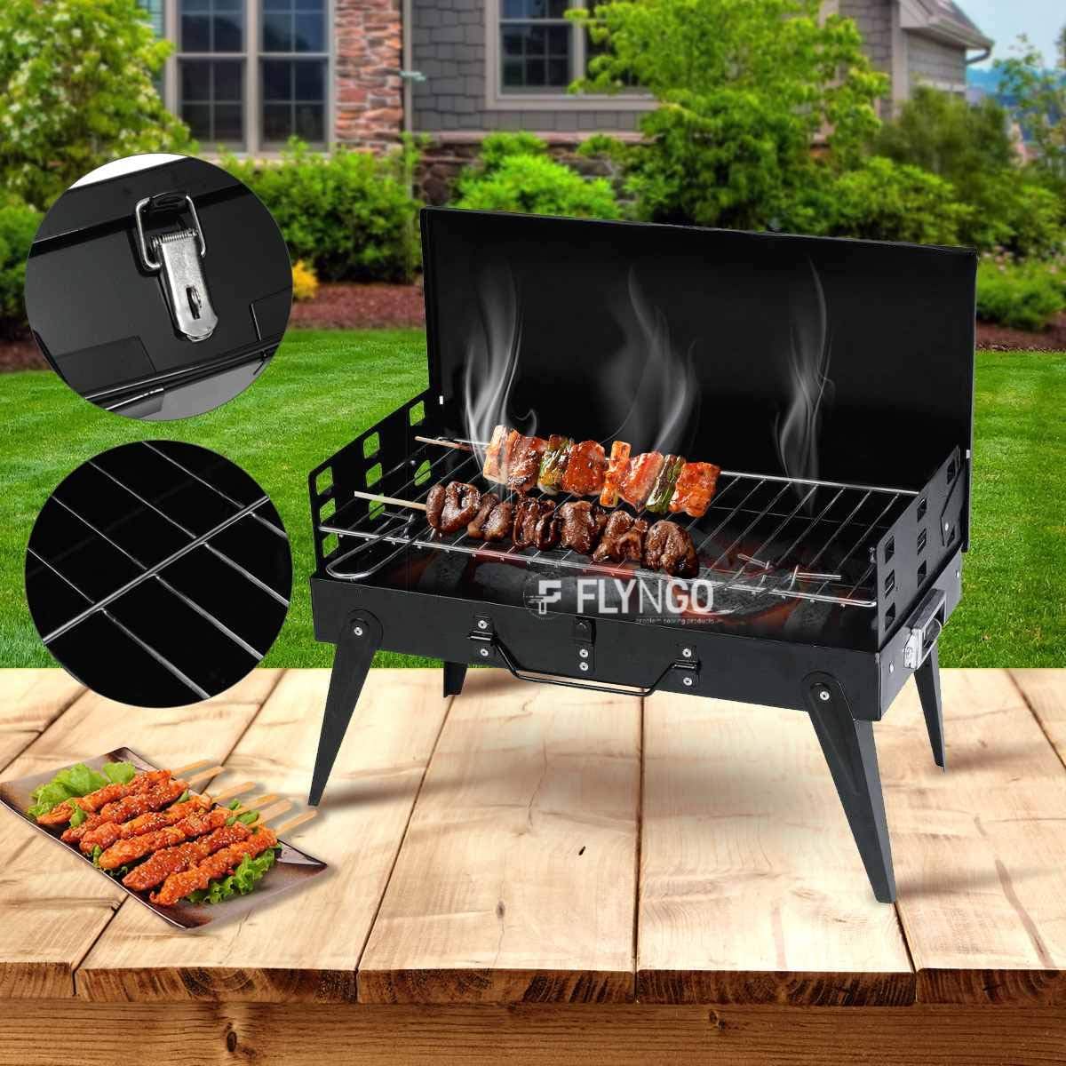 FLYNGO Foldable Briefcase Style Charcoal Barbecue and Tandoor Grill