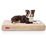 Brindle Waterproof Memory Foam Pet Bed - Removable and Washable Cover - 4 Inch Orthopedic Dog and Cat Bed - Fits Most Crates