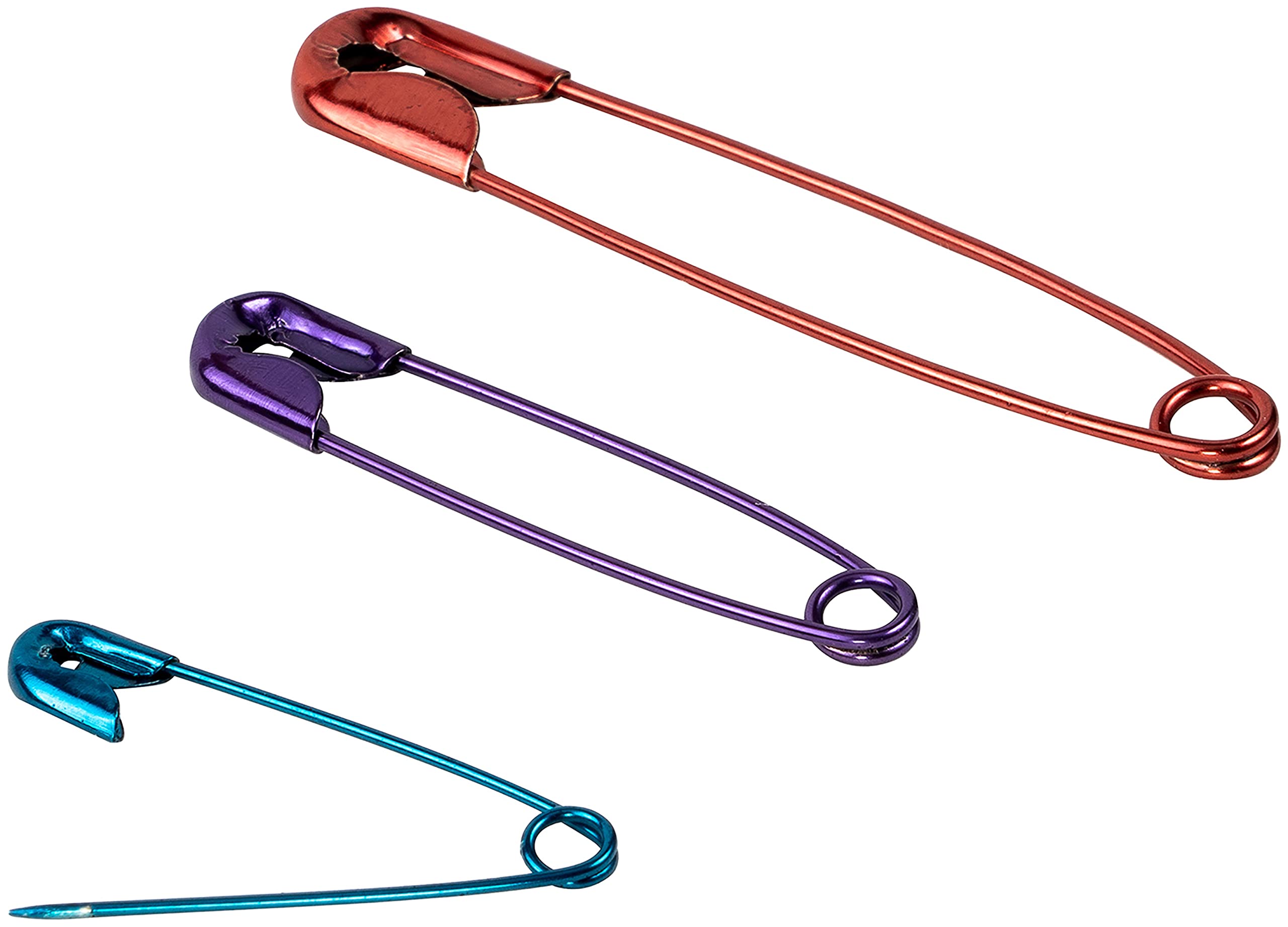 SINGER 00294 Metallic-Coated Safety Pins, Colors may vary and Sizes, 35-Count,