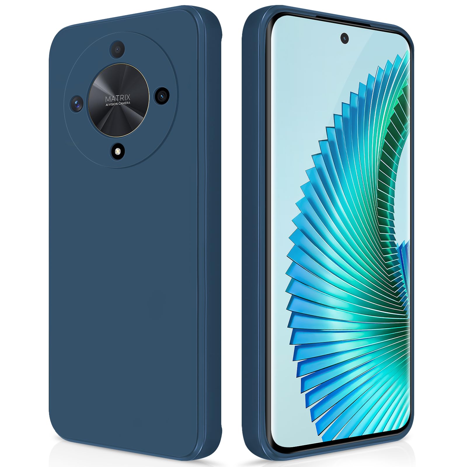 GiiYoon Case Compatible with Honor Magic 6 Lite, Silky-Soft Touch Full-Body Protective Phone Silicone Case, Shockproof Cover with Microfiber Lining, Blue — image 1