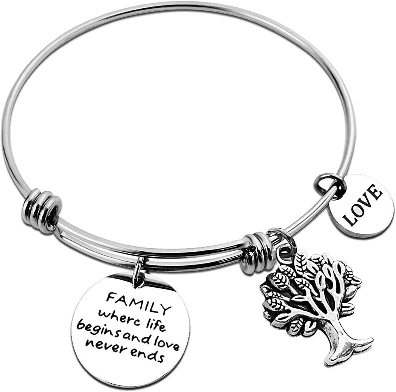 ALoveSoul The Love Between A Mother and Daughter is Forever Expandable Family Tree Bracelet Gifts for Mom, Mother Daughter Gifts