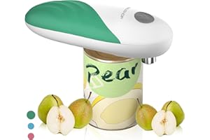 HAUSHOF Auto Electric Can Opener with Battery, One Press to Open Any Size Can, Automatic, Hands Free, Smooth Edge, Food-Safe,