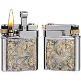 KAMBOLLY Vintage Trench Lighter, Refillable Soft Flame Lighters, Kerosene Fluid Engraving Lighter - Antique Brass Lighters for Him (Fuel Not Included)