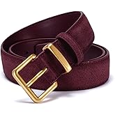 Wide Suede Belt Women Genuine Leather Ladies Waist Belt for Jeans Dress Casual Square Gold Buckle