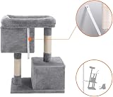 Feandrea Cat Tree Tower 84 cm Large Cat Condo with 2 Caves Light Grey PCT61WV2 view 8