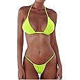 XUNYU Thong Bikini Sets for Women - Brazilian Micro String Bikinis Sexy Two Piece Swimsuit Triangle Top Halter Bathing Suits