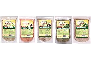 Neminath Herbal Care Hair Care Powders Combo Pack | Amla, Aritha, Shikakai, Bhringraj, Brahmi Powders | 100 Grams Each (500 G